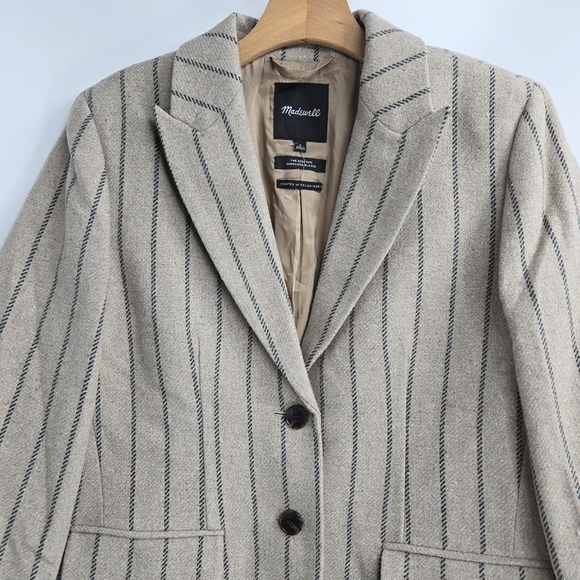 Madewell Bedford Oversized Blazer Jennifer Stripe Belted - Picture 4 of 16